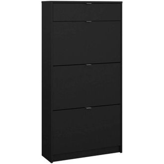Dmora Scarpiera Mandukhai, Mobile portascarpe, Armadio da ingresso multiuso, Mobiletto per calzature, 70x24 h140 cm, Nero - Dmora