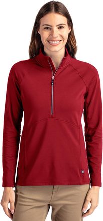 Cutter & Buck Adapt Eco Knit Stretch Recycled Womens Half Zip Pullover Jacket