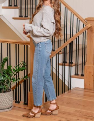 Kancan Jordana High Rise True Straight Leg Jeans In Blue