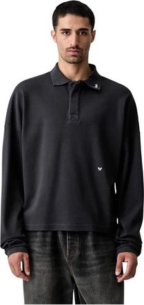 Rhude Lange Mouw Poloshirt - Heren - Polos - Zwart - M - Katoen - Tops