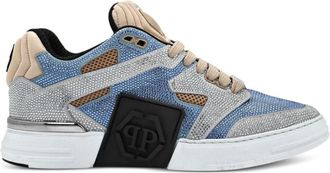 Philipp Plein Mix logo-patch sneakers - unisex - Leather - 40 - Blue