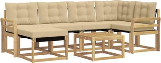 vidaXL Conjunto De Sof&aacute;s De Exterior 7 Uds. Y Beige Vidaxl
