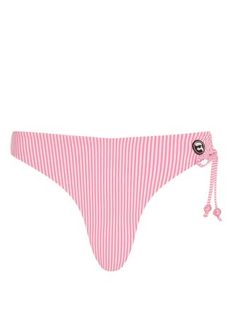 Karl Lagerfeld Ikon striped bikini bottoms - women - Polyester/Fabric/Nylon - L - Pink