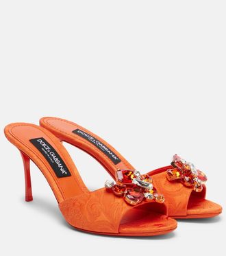 Dolce & Gabbana Mules de brocado adornados