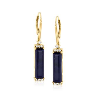 Ross-Simons Sapphire Drop Earrings With. White Topaz in 18kt Gold Over Sterling