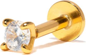 Girls Crew Dainty Brilliance Flat Back Earring in Gold at Nordstrom