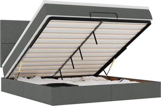 vidaXL Vidaxl - Estructura Cama Otomana Colch&oacute;n Tela Gris Oscuro 160x200 Cm