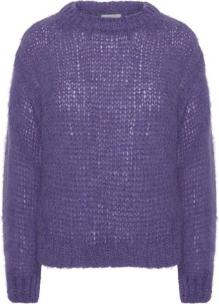 Americandreams Leonnie Alpaca Pullover - Dames - Ronde hals truien - Paars - M - Wol - Truien & Vesten