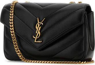 Saint Laurent Womens Loulou Shoulder Bag Black Lamb