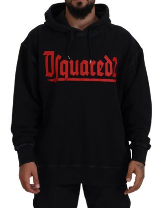 Dsquared2 Dsquared&sup2; Cotton Hooded Printed Men Pullover Mens Sweater (Pre-Owned)