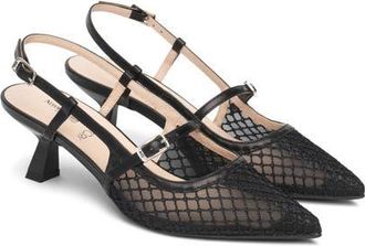 Nero Giardini Mesh Pointed Toe Slingback Pump in Black at Nordstrom, Size 10Us
