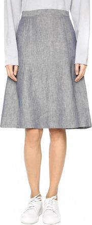 Theory Saminta Linen Jean Skirt In Indigo