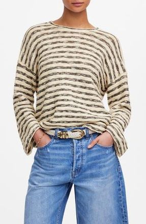 Madewell Stripe Crewneck Long Sleeve T-Shirt in Natural at Nordstrom Rack, Size X-Small