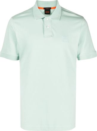 BOSS logo-embossed piqu&eacute; polo shirt - men - Elastane/Cotton made in Africa (CmiA) - 3XL - Green