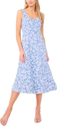 Ted Baker Nara Rose Print Denim Midi Dress in Granada Sky at Nordstrom, Size 0