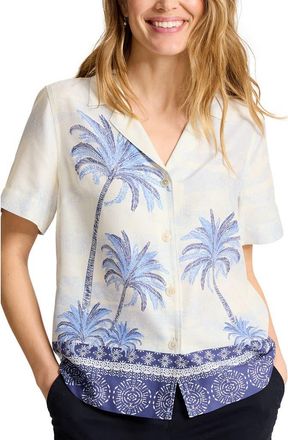 Tommy Bahama Palm Paradise Silk Camp Shirt in Coconut at Nordstrom, Size Large