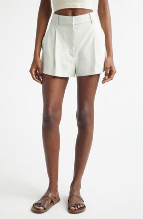 A.L.C. Winston Linen Blend Shorts in Pale Mint at Nordstrom, Size 10