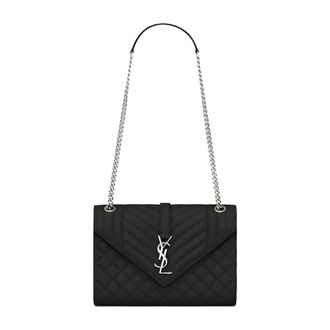 Saint Laurent Envelope Medium Bag - female - Saint Laurent - Shoulder Bags - Black - ONE SIZE - Bags