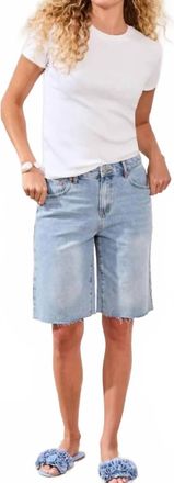 Tribal Brooke Wide Leg Denim Shorts In East Coast