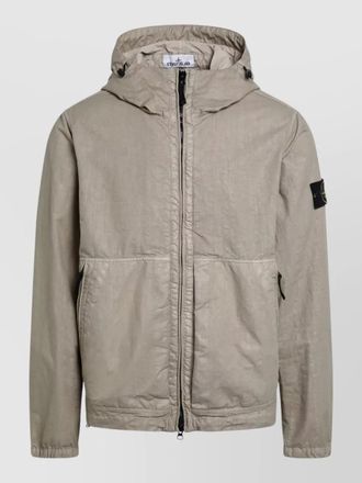 Stone Island hooded jacket adjustable drawstring elastic cuffs