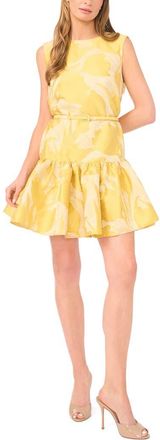 Ted Baker Lola Belted Sleeveless Ruffle Hem Minidress in Corn Confection at Nordstrom, Size X-Small