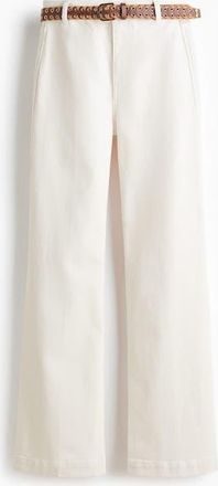 H&M Flared High Jeans in White at Nordstrom, Size 18