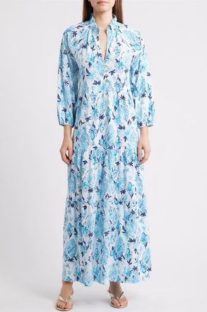 Lilly Pulitzer Malone Seagull Print Tiered Maxi Dress in Resort White Seashell Splendor at Nordstrom, Size Xx-Small