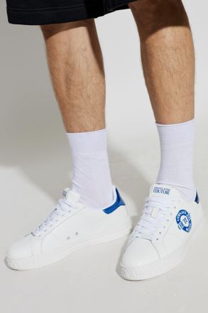 Versace Jeans Couture Sports Shoes With Printed Logo, Mens, White