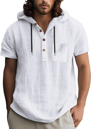 Generic Slim Fit T Shirt Men, Casual Dress Shirts Short Sleeved Shirt Hiking T Shirts for Men Plain Regular Fit Casual Business Tops Button Down Mens Mens Clo