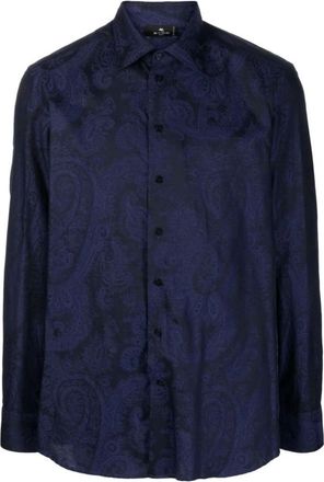 Etro Stijlvol Overhemd - Heren - Casual Overhemden - Blauw - 3XL - Overhemden