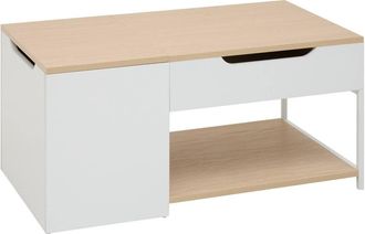 5five Simply Smart Mesa De Centro Elevable Luma, Rectangular, 50 X 90 Cm, Blanca - 5five