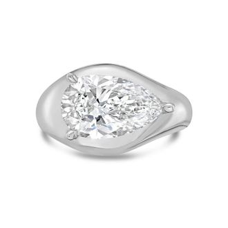 Diana M. Jewels PLATINUM LAB GROWN PEAR SHAPE DIAMOND FASHION RING WEIGHING 15.00 CTS TW