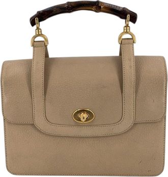 Gucci Vintage leren handtas van Gucci, vintage bamboe