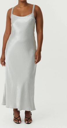 Third Form Crush Bias Classic Slip Maxi Dress In Silver