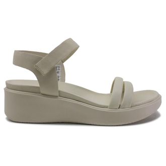 Ecco Ecco Flowt Wedge LX Leather Womens Hook and loop Sandals - UK 5-5.5 - US 7-7.5 Women - EU 38 - Limestone - Size:UK 5-5.5