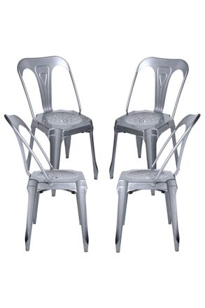 Regalos Miguel Regalos Miguel - Packs Sillas Comedor - Pack 4 Sillas Ulix - Gris Metalizado