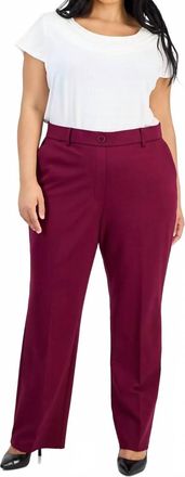 Kasper High Rise Straight Leg Pants - Plus In Shiraz