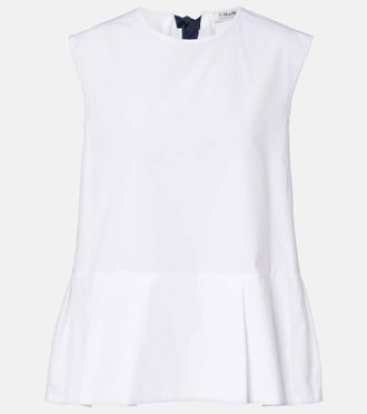 Max Mara Brava peplum cotton poplin top
