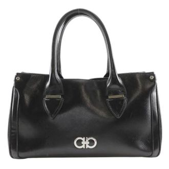 Ferragamo Pre-owned Handbags, female, Black, Size: ONE SIZE Pre-owned Leather Handbag