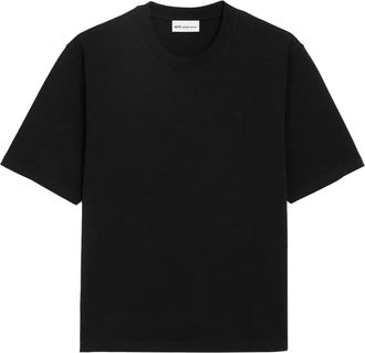 Ami Quota Ami De Coeur Embossed Cotton T-Shirt