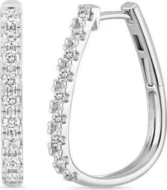 Bony Levy 18K Gold Audrey Diamond Hoop Earrings in 18K White Gold at Nordstrom