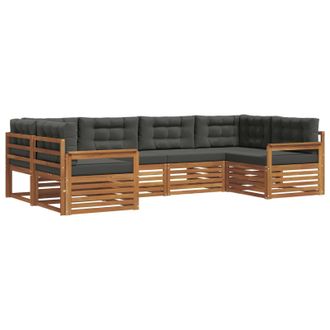vidaXL Conjunto De Sof&aacute;s De Exterior 6 Pcs Natural Y Antracita Vidaxl