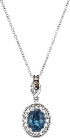 Le Vian Semi-Precious 14K 1.58 Ct. Tw. Diamond & London Blue Topaz Pendant Necklace