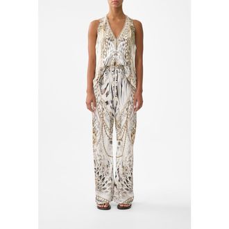 Camilla Bias Cut Drawstring Pant in Lady Lionheart at Nordstrom, Size Xx-Small Au