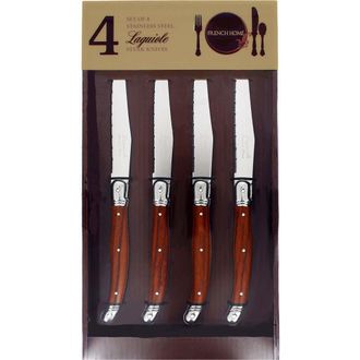 French Home French Home Laguiole Steak Knife - Set of 4 in Dark Brown at Nordstrom Rack