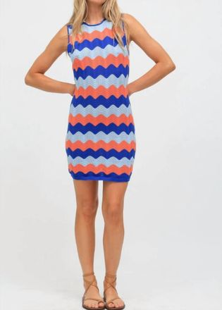 Electric & Rose Julia Dress In Tangerine/cobalt