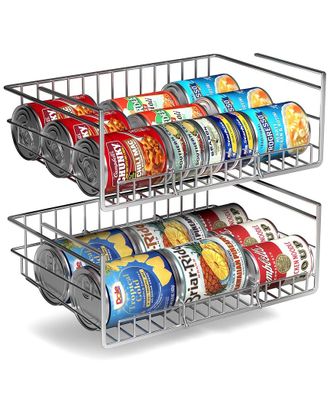 Sorbus Under Cabinet Can Storage Shelf With Dividers 2-Pack