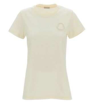 Moncler White Logo Crew Neck T-Shirt