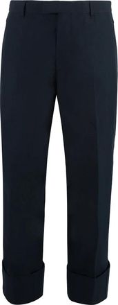 Bottega Veneta Oprolbare katoenen broek - Heren - Straight fit broeken - Blauw - L - Katoen - Broeken