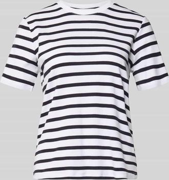 Comma T-Shirt im Allover-Look mit Rundhalsausschnitt in Marine, Gr&ouml;&szlig;e 34